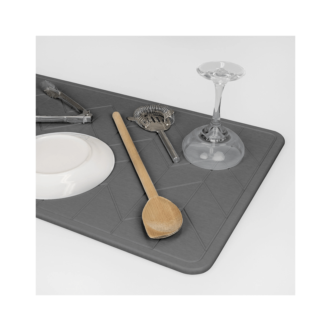 4 Algodon 60x39cm Dri Bath Stone Mat Water Absorbing Bathroom Mat.
 - Grey, 4 of 5