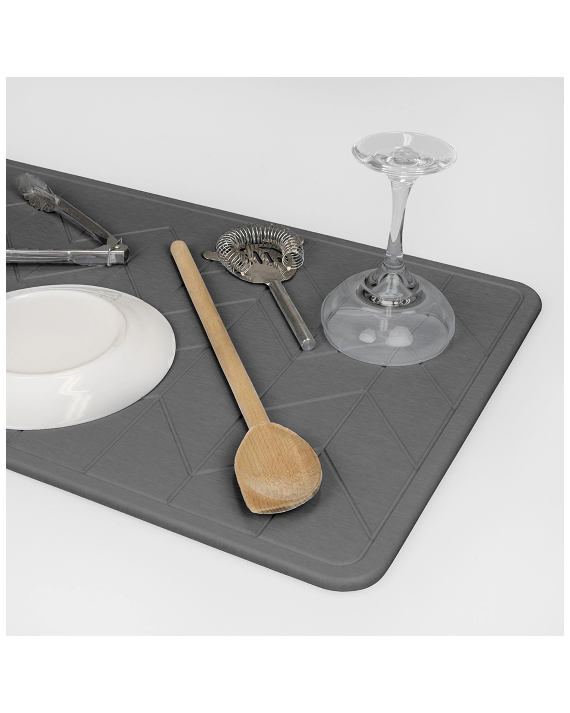 4 Algodon 60x39cm Dri Bath Stone Mat Water Absorbing Bathroom Mat.
 - Grey, 4 of 5