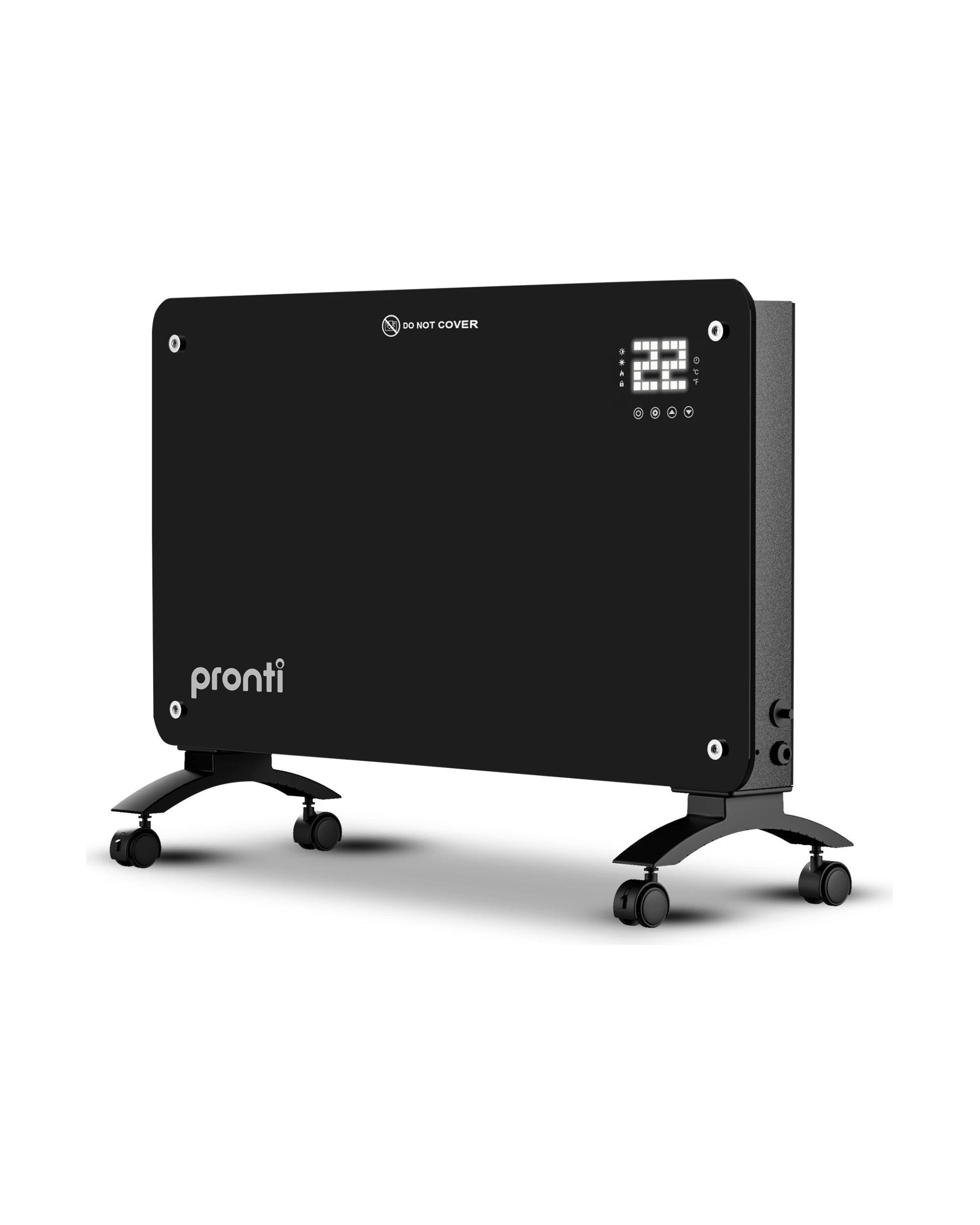 1 Pronti Glass Panel Convection Heater with Remote Control LED Display - Black, 1 of 10