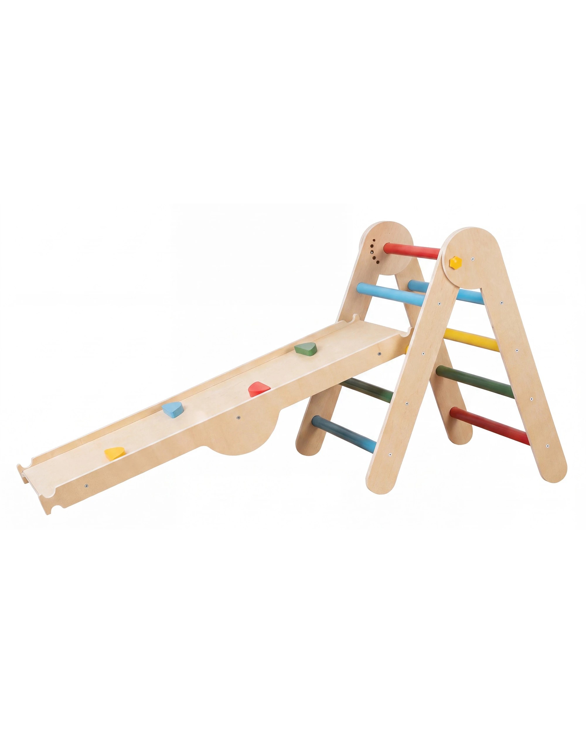 7 PlayPals 6-In-1 Pikler Triangle Set Kids Montessori Wood Climb Play Set Toddler Climbing Gym, 7 of 9