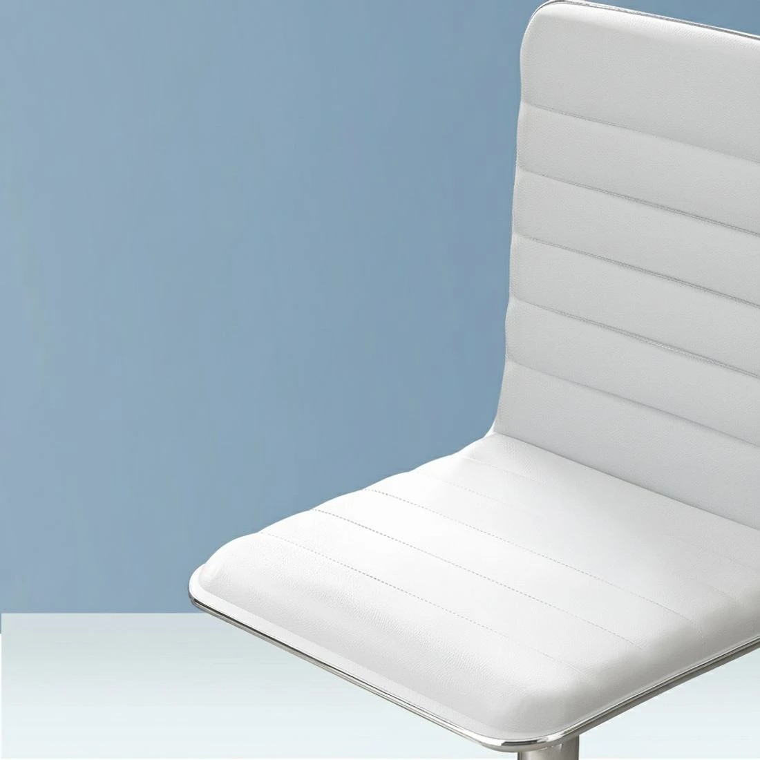 5 Artiss Computer Desk 120cm Executive Office Chairs Set PU Leather Low Back - White, 5 of 6