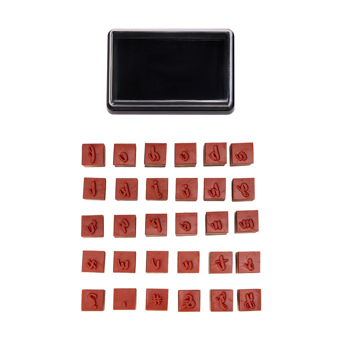 3 Wooden Stamp Set - Alphabet, Small Script, 3 of 4