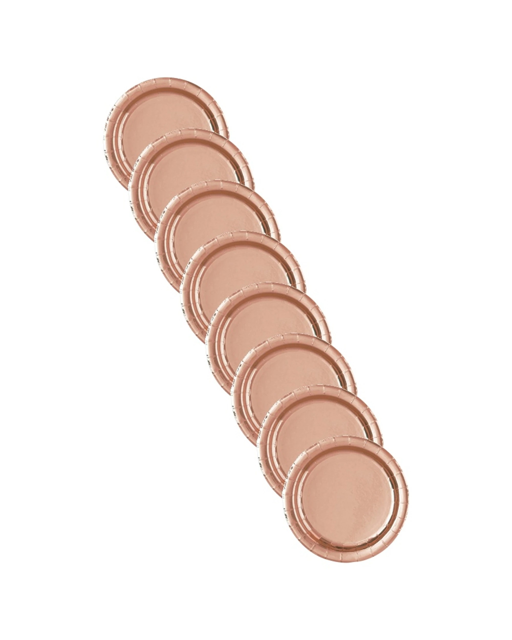1 Meteor Party 8pc 7 Inch Paper Plates Tableware Foil 18cm Rose - Gold, 1 of 1