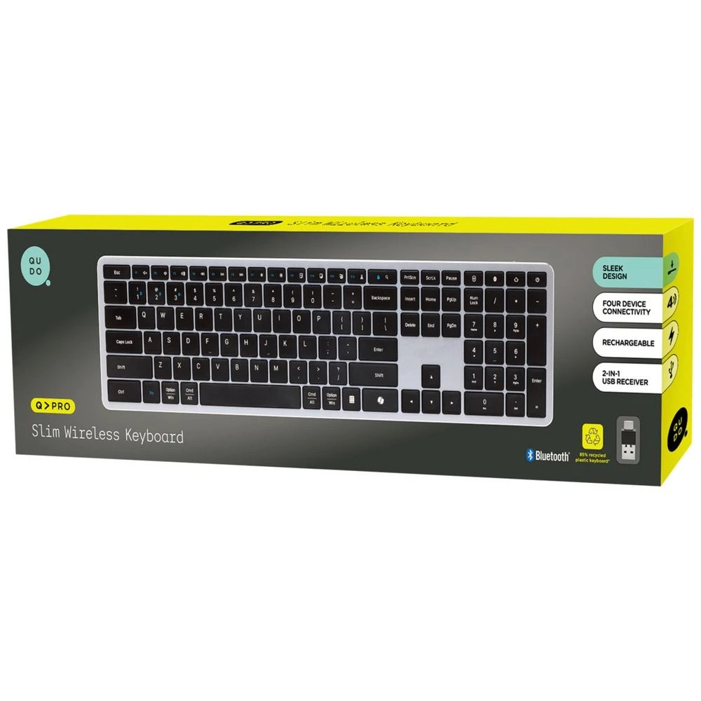 4 Qudo Multi Device Wireless Slim Keyboard Black, 4 of 5