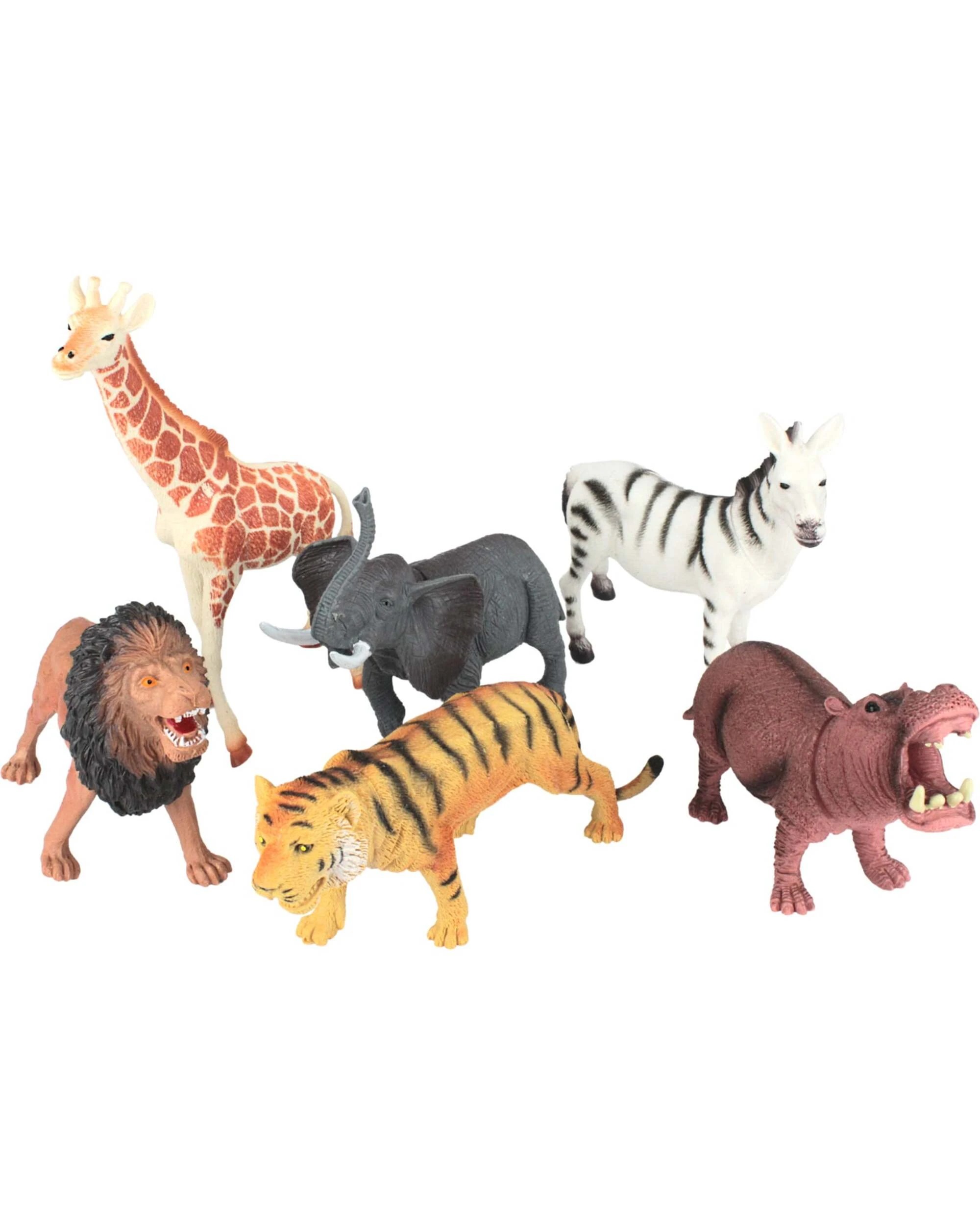 1 Partyrama Jungle Zoo Animals Large Play Toys Pack of 6 - Multi, 1 of 3
