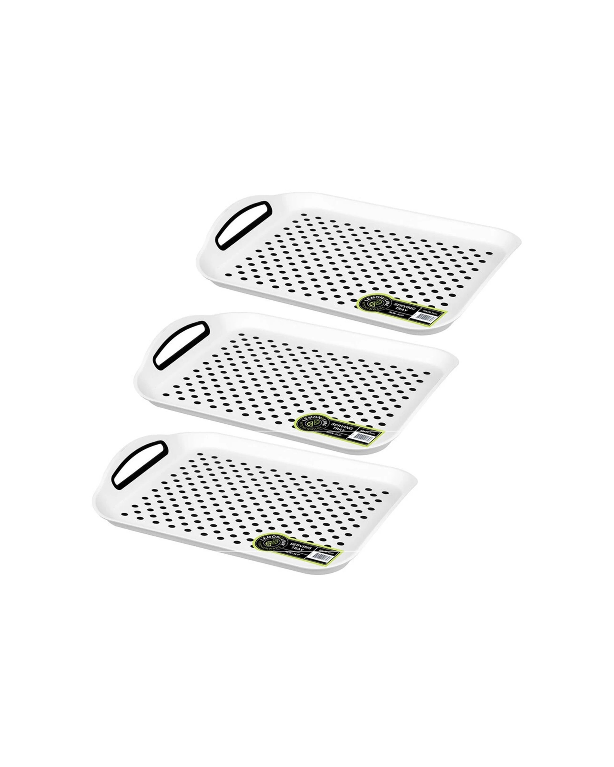 1 Lemon & Lime 3PK Serving Tray With TPR Non Slip 40x28.5cm - Multi, 1 of 6