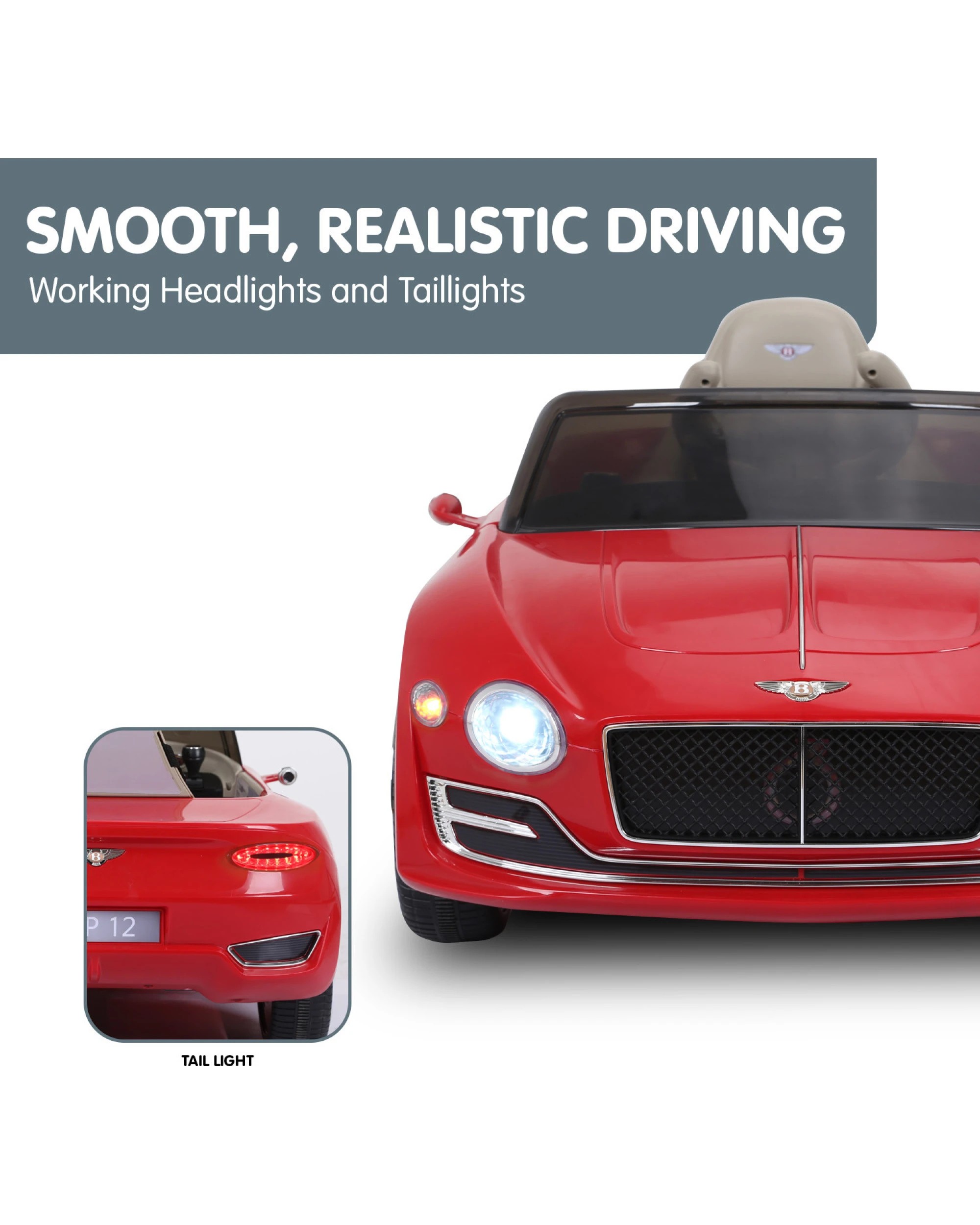 6 Kahuna Bentley Exp 12 Speed 6E Licensed Kids Ride On Electric Car Red, 6 of 6