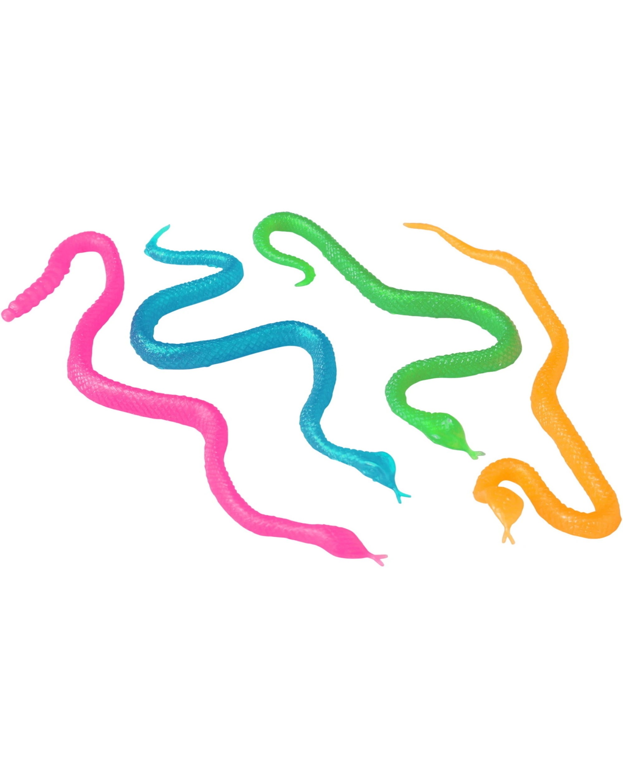 1 Partyrama Neon Stretchy Snakes Pack of 24, 1 of 2