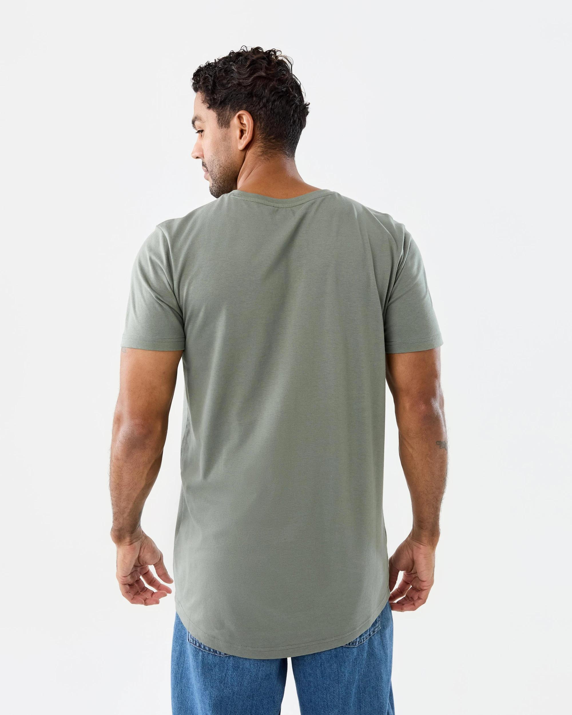 3 Cotton Longline T-shirt Grn Agave, 3 of 6