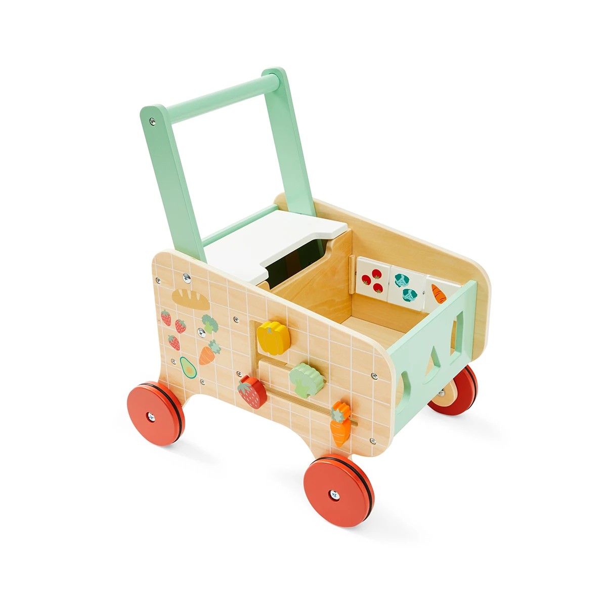 7 4 Piece Wooden Shopping Cart Playset, 7 of 10