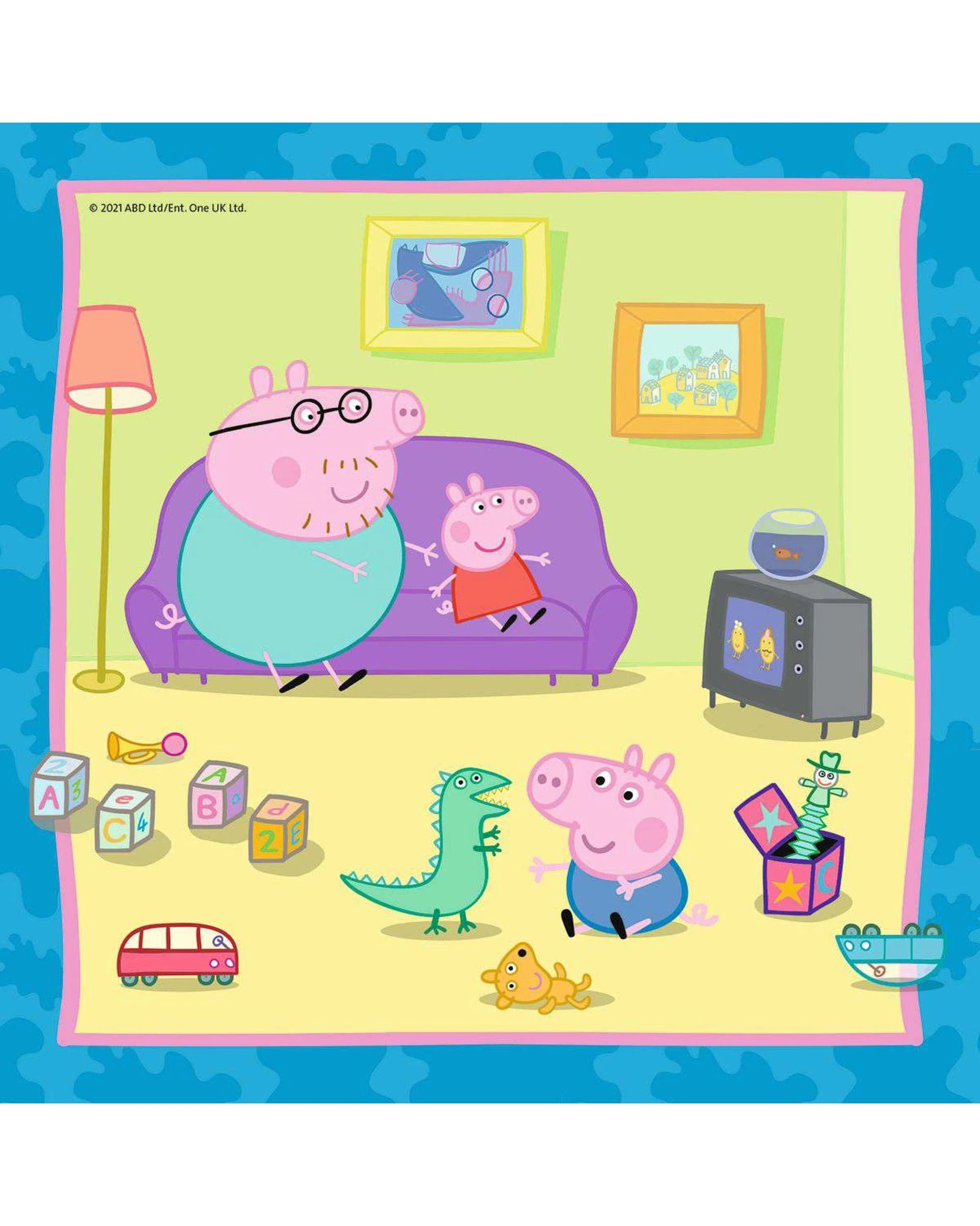 2 Ravensburger Peppa Pig Peppa's Family and Friends 3x49 Piece Jigsaw Puzzle, 2 of 4