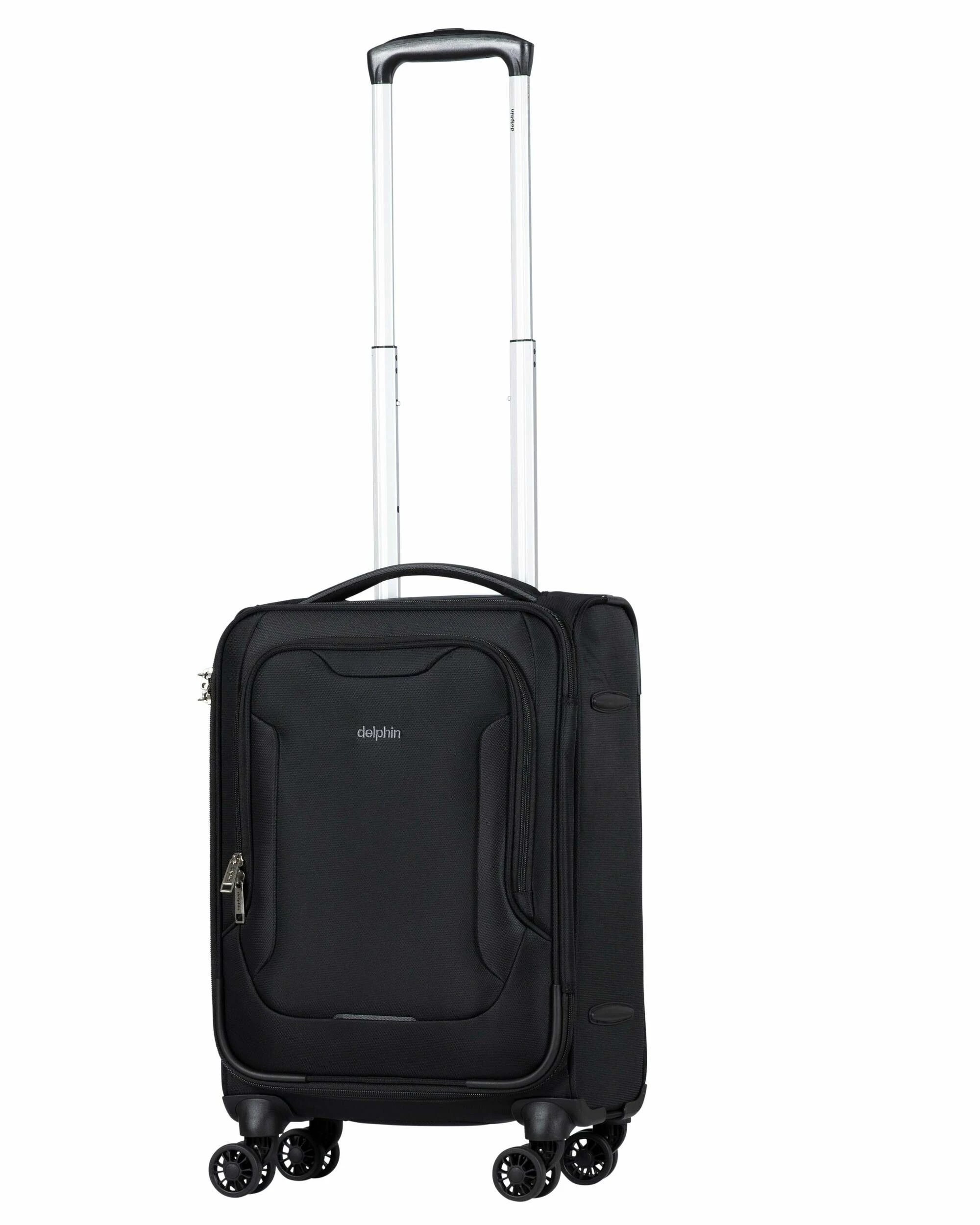 2 Delphin Softside Carry-On Spinner Suitcase - 56cm - Black - Black, 2 of 4