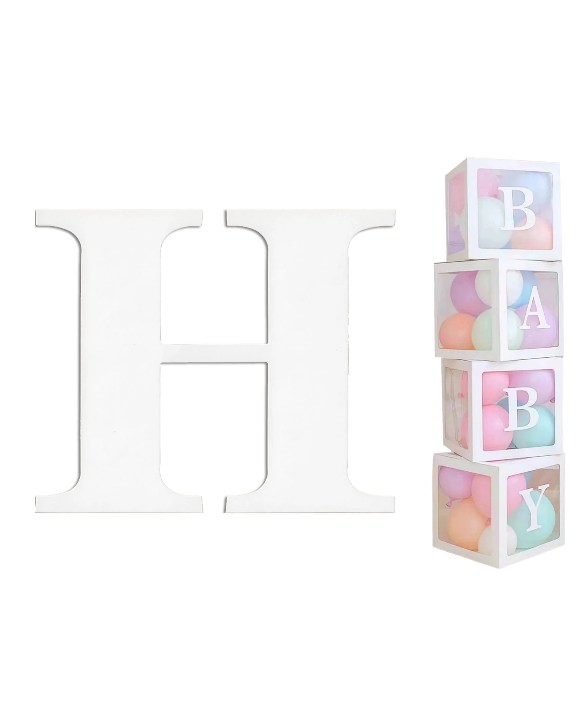 1 Party Maker Cardboard Letter H Pack of 2 - White, 1 of 3