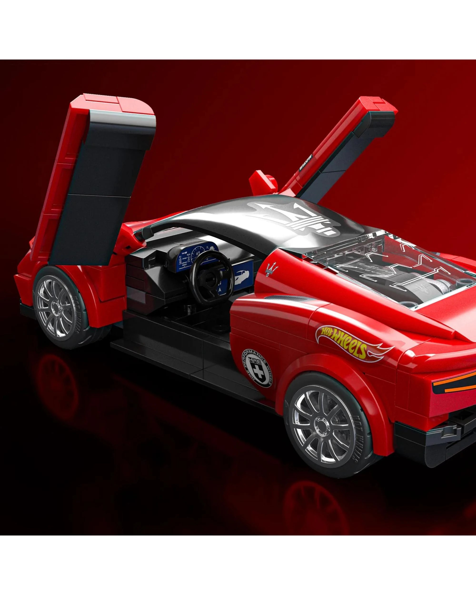 6 Mattel Brick Shop Hot Wheels Speed Series Maserati MC20 Building Set - Red, 6 of 10