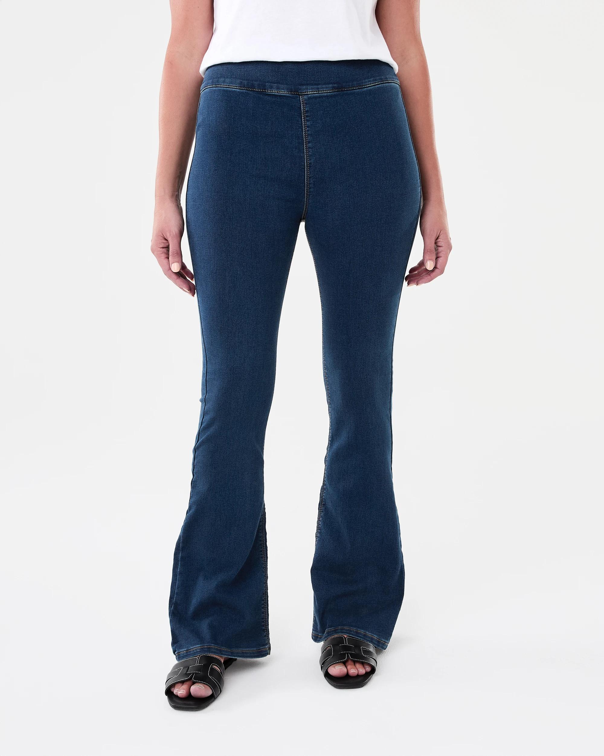 1 Flare Denim Jeggings DARK WASH, 1 of 7