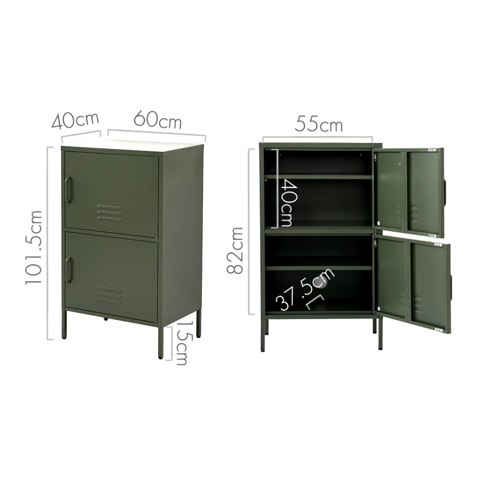 3 Artiss Buffet Sideboard Metal Cabinet - Green, 3 of 7