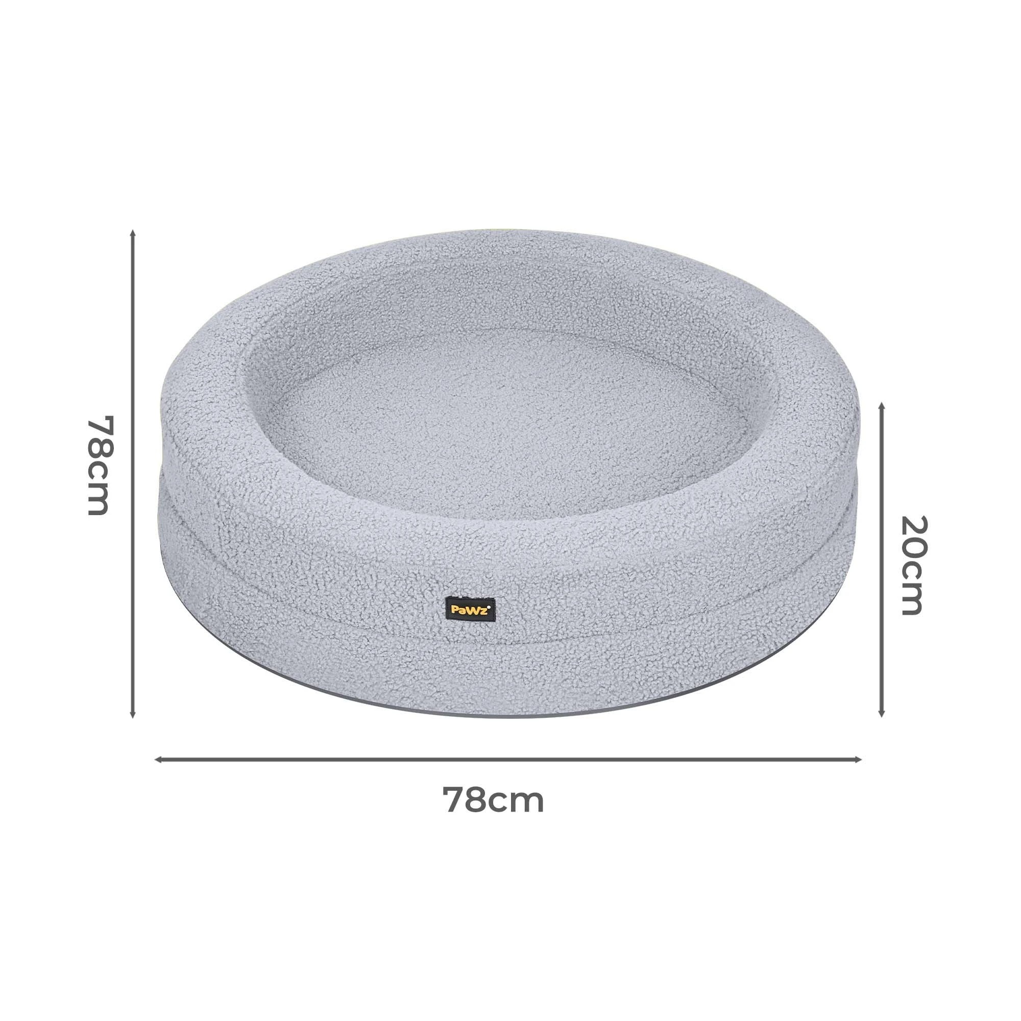 3 Pawz Washable Round Pet Bed  L - Grey, 3 of 9
