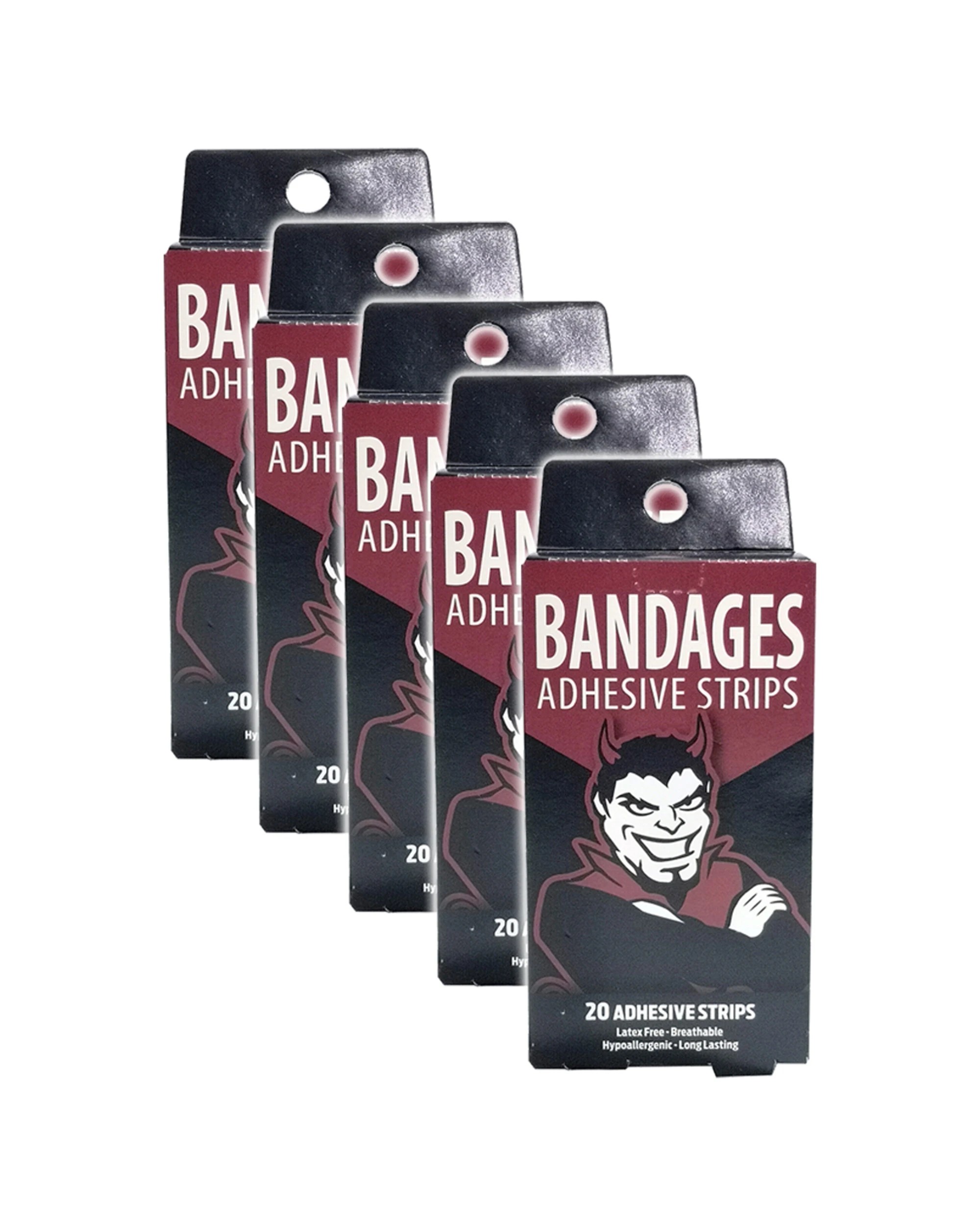 1 AFL Mascot 5x 20pc Bandages Melbourne Demons Adhesive Strips Kids - Multi, 1 of 1