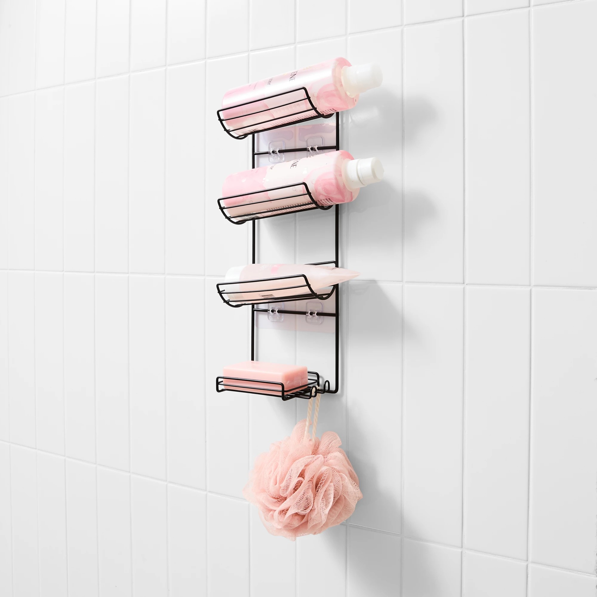 2 Shower Bottle Wall Caddy - Black, 2 of 8