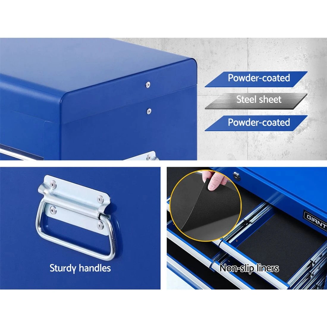 1 Giantz 10 Drawer Tool Box Cabinet Chest Toolbox Storage Garage Organiser - Blue, 1 of 5
