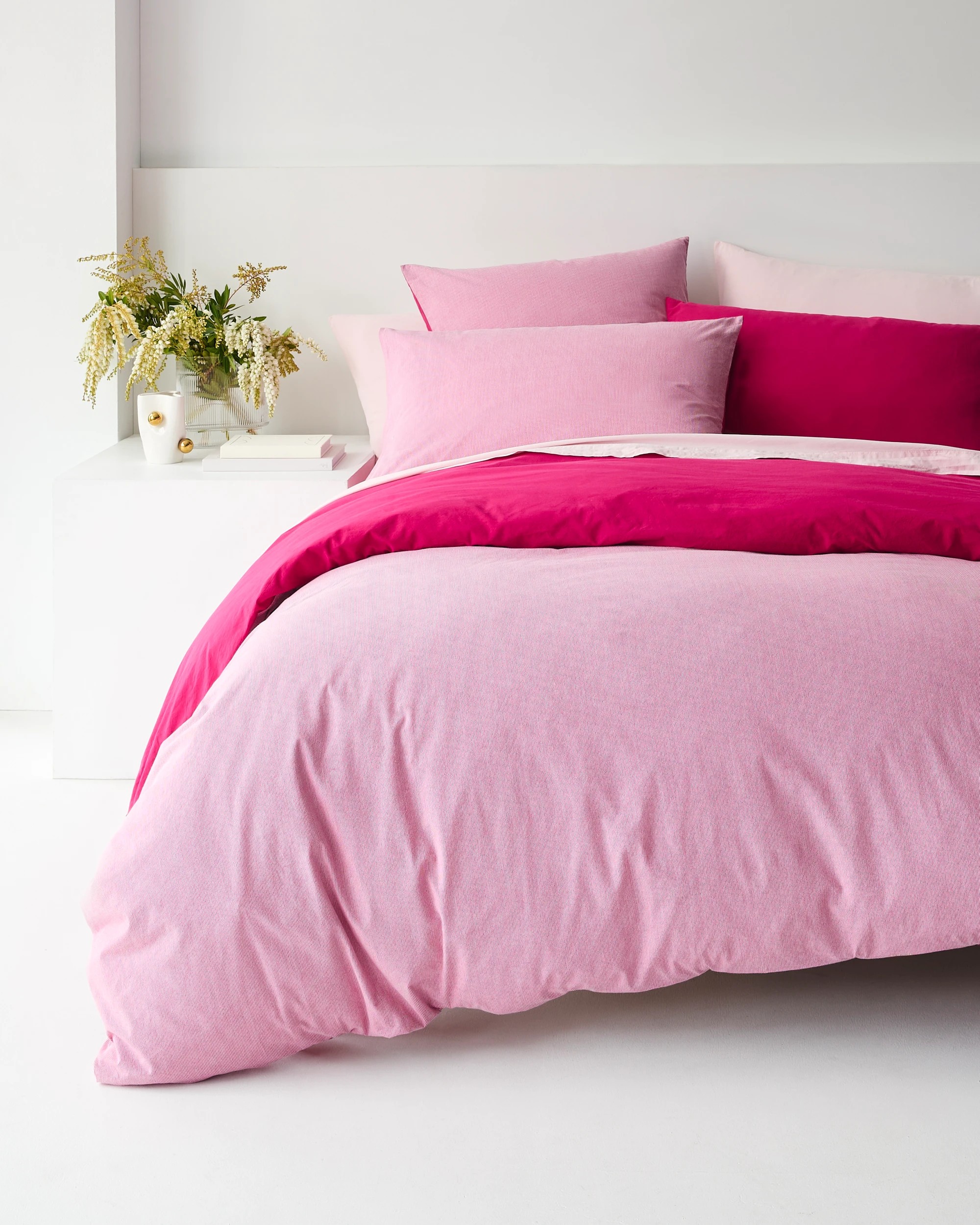 2 Arlo Cotton Stonewash Quilt Cover Set - Double Bed - Pink, 2 of 7