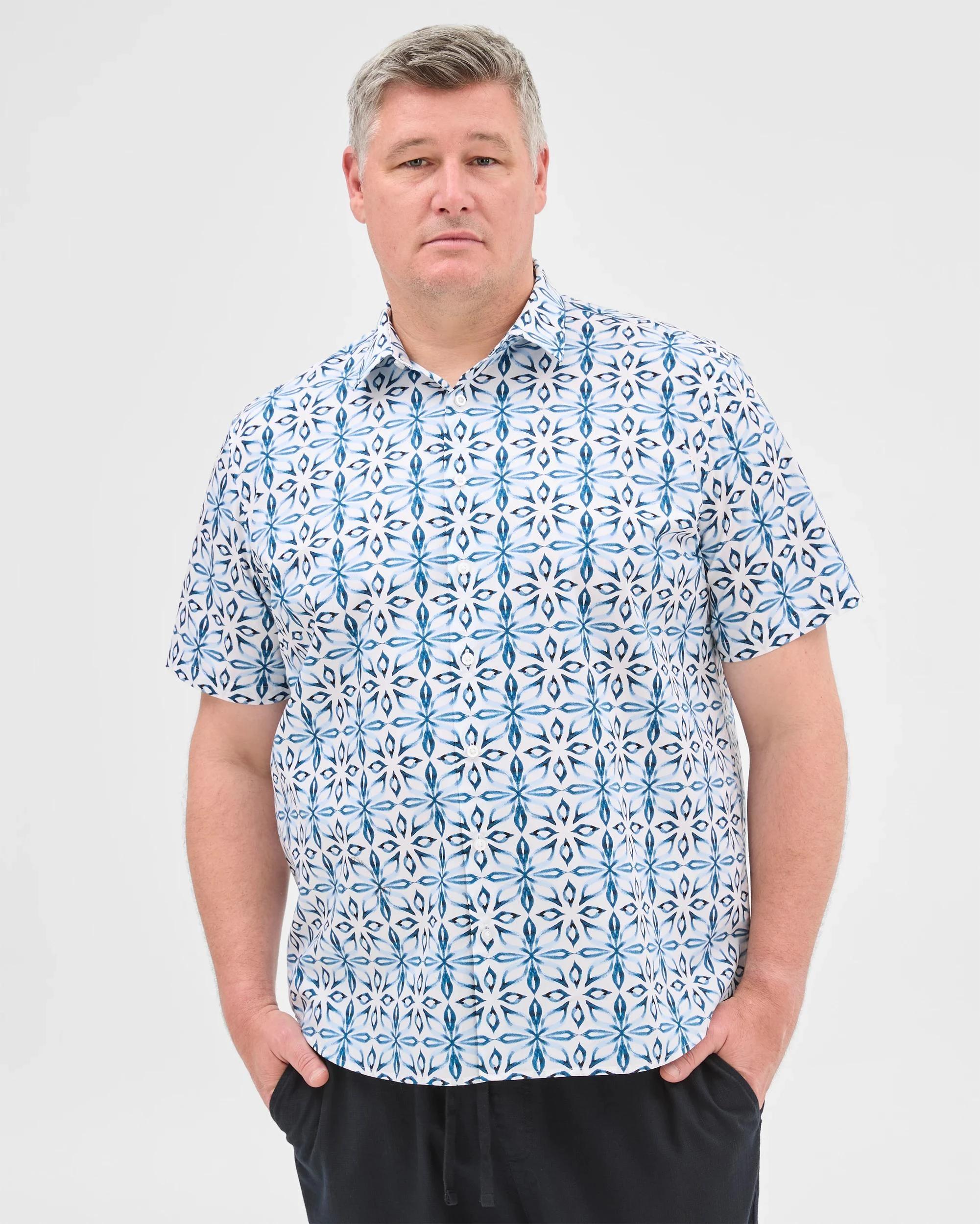2 Target Man Plus Plus Size Australian Cotton Business Shirt BLUE TILE, 2 of 6