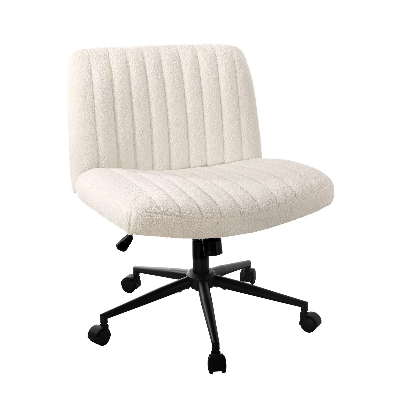 1 Oikiture Armless Office Desk Chair Sherpa
 - White, 1 of 10