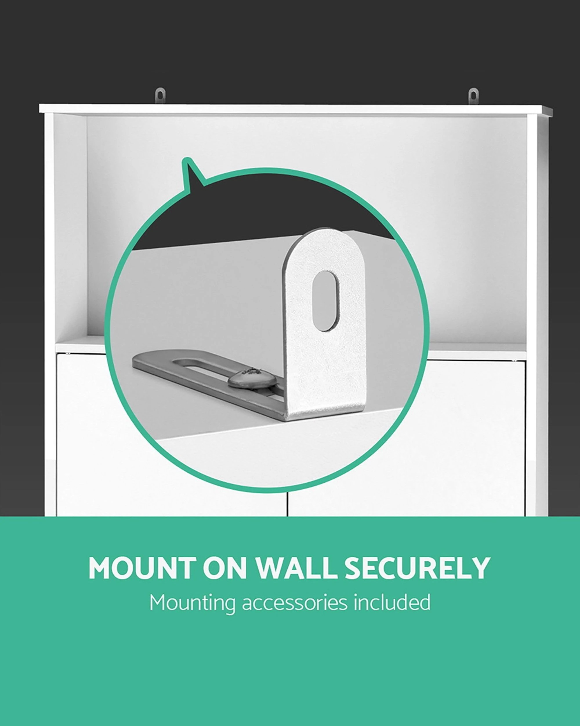 3 Artiss Bathroom Cabinet Over the Toilet Storage Shelf - White, 3 of 10