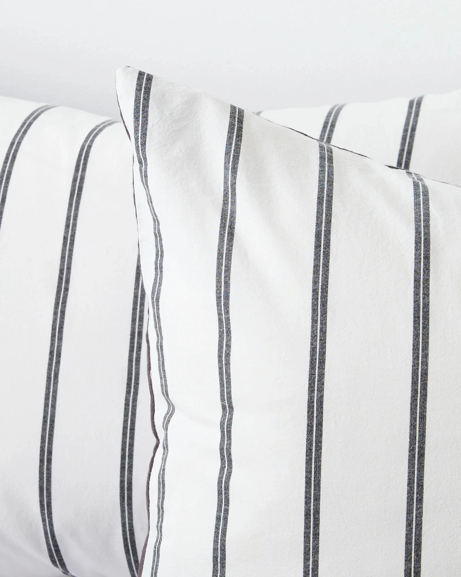 4 Arlo Stonewash Stripe 2 Pack Pillowcases - Queen Bed - Black, 4 of 4