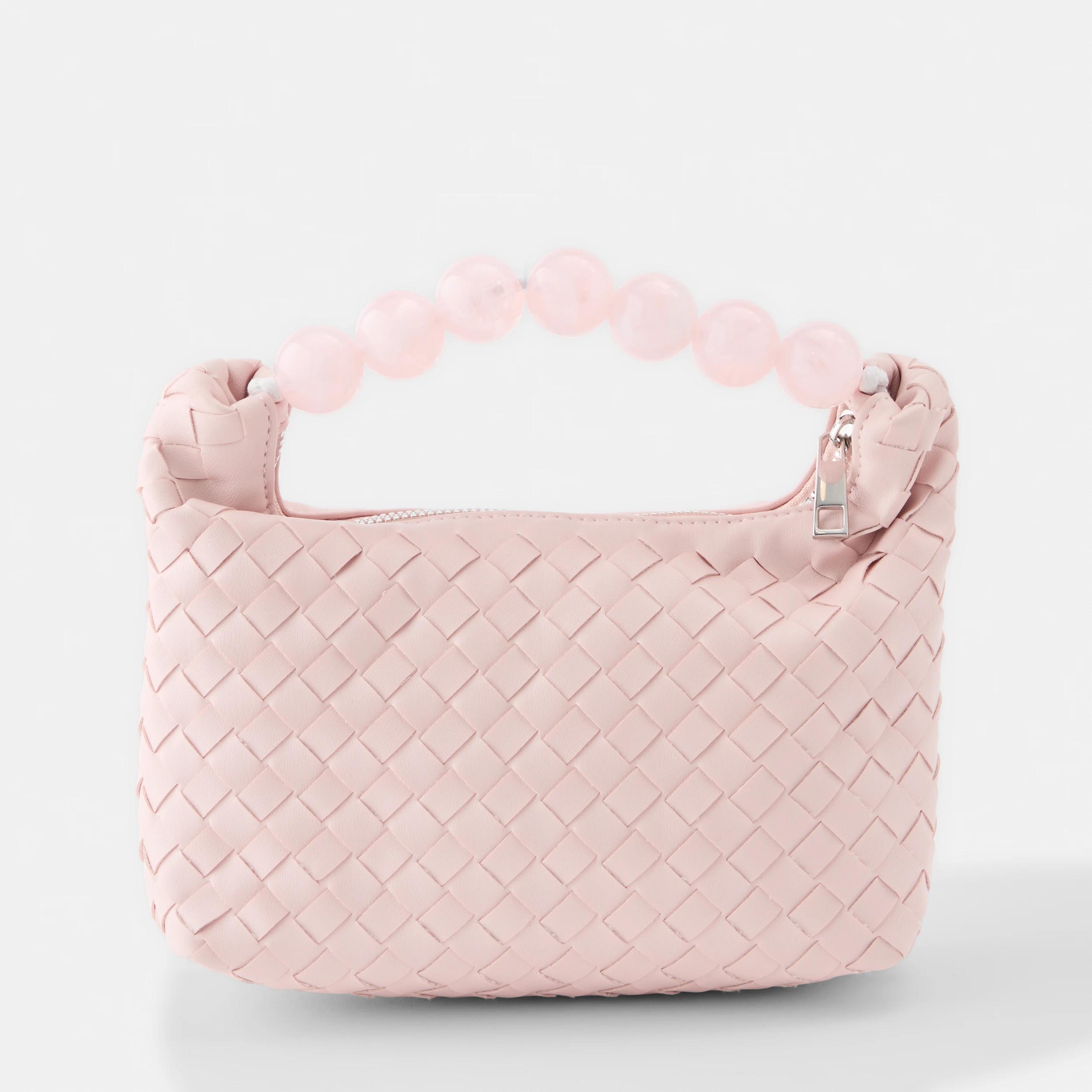 1 Beaded Handle Clutch Lily Pink, 1 of 5