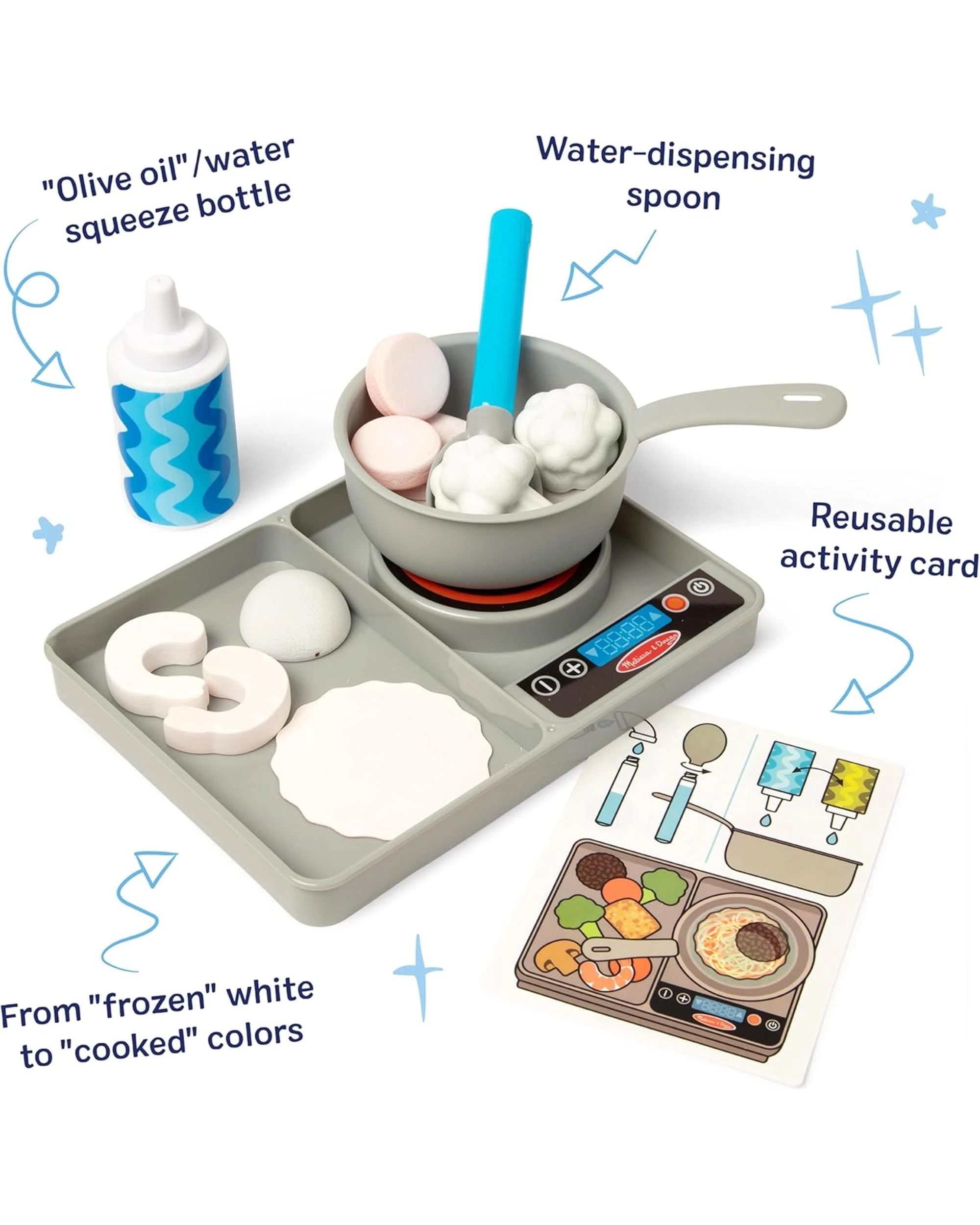 3 Melissa and Doug Water WOW! Simmer and Stir Stove Top Play Set, 3 of 8
