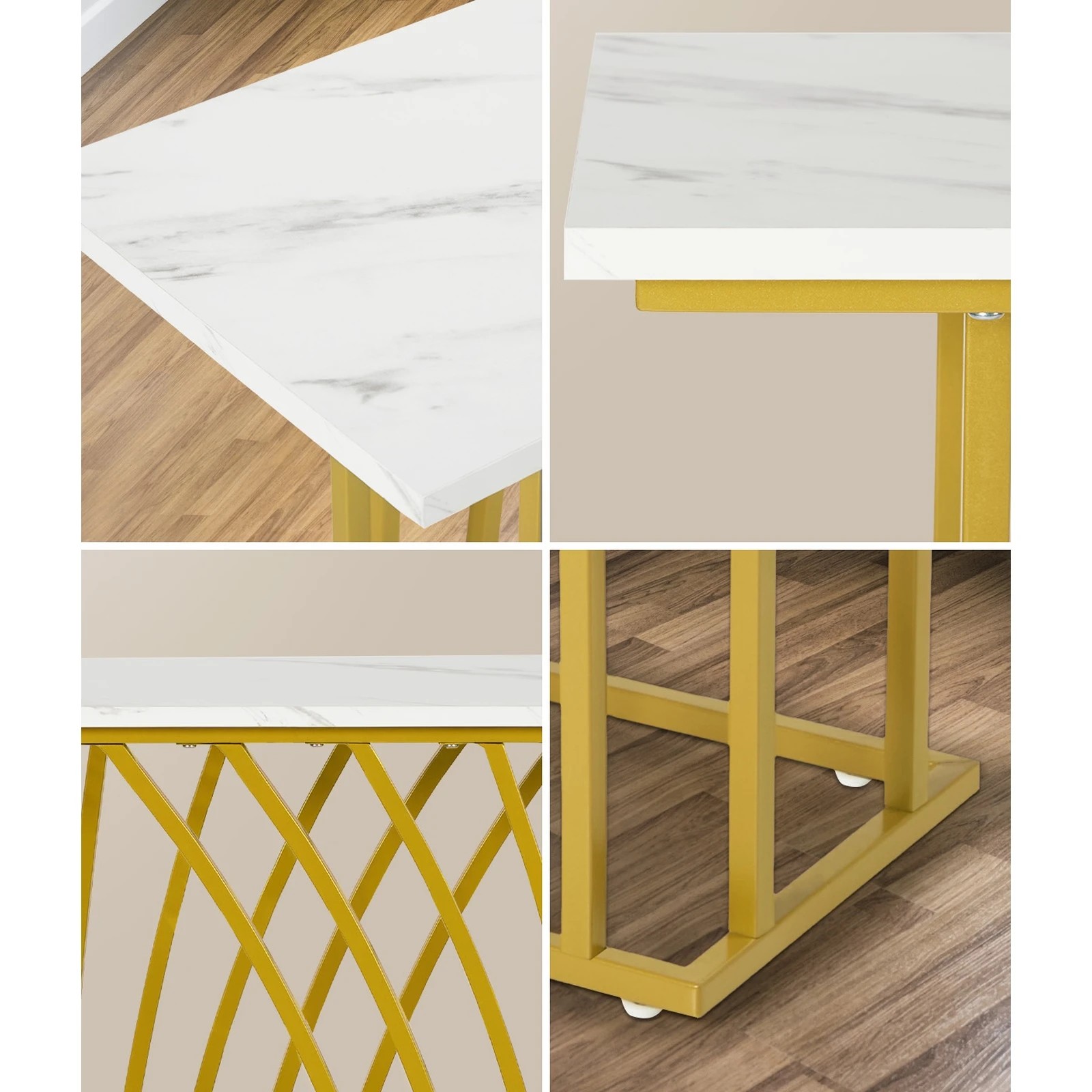 5 Oikiture Console Table Hallway Entry Desk - Gold, 5 of 9