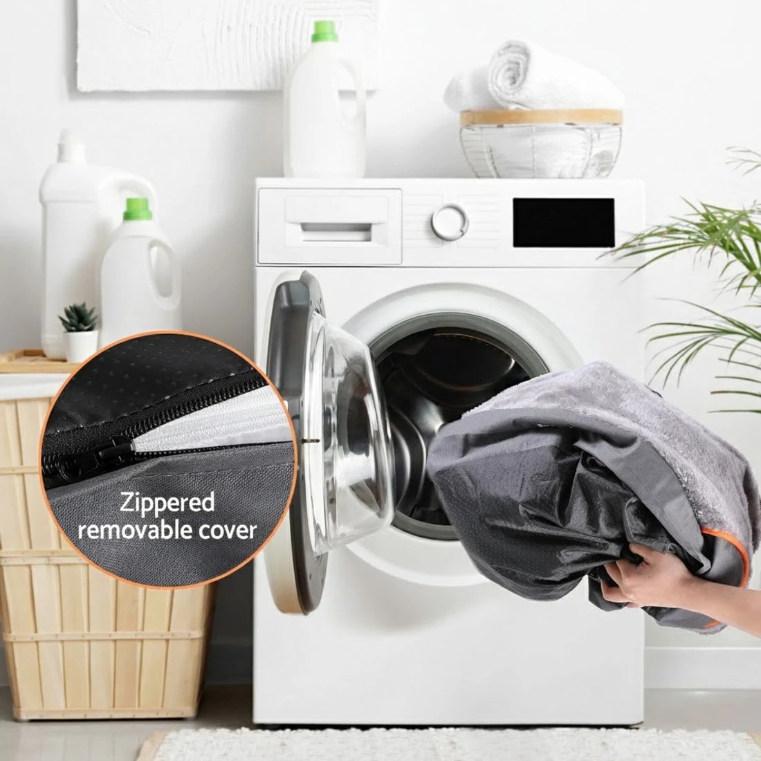 6 i.Pet Pet Bed Orthopedic Washable Dog Bed Plush Fleece Sofa Cushion Mat - Grey, 6 of 6