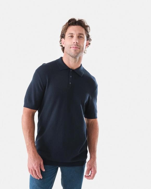 Button Up Knit Polo Shirt