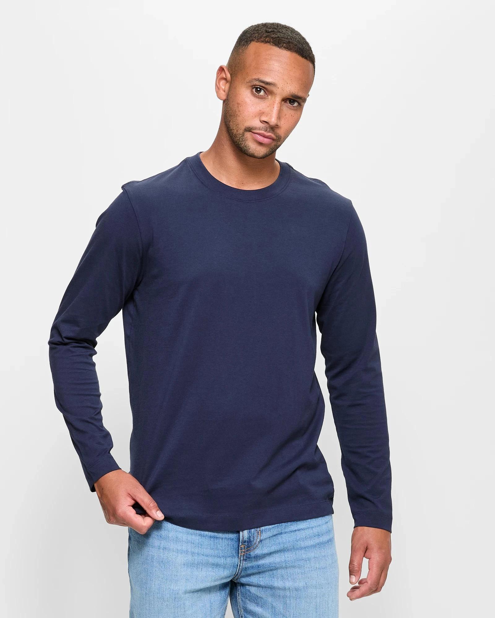 1 Target Australian Cotton Long Sleeve T-Shirt NAVY BLUE, 1 of 5
