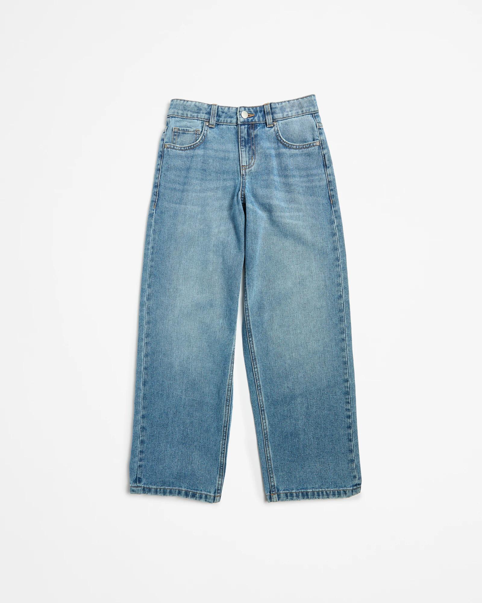 3 Target Wide Leg Denim Jeans MID WASH, 3 of 7
