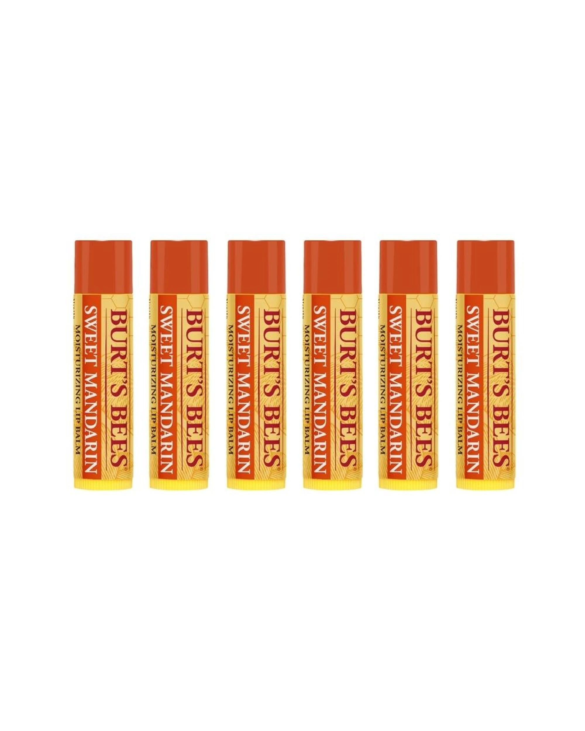 1 6 x Burt's Bees Sweet Mandarin Lip Balm 4.25g - Clear, 1 of 1