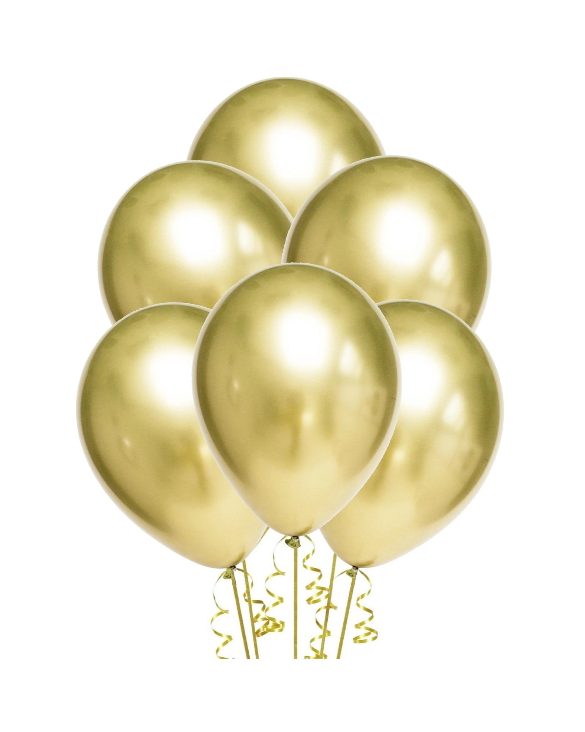 1 Partyrama Chrome Gold Balloons 30cm Round Pack of 10 - Chrome Gold, 1 of 2