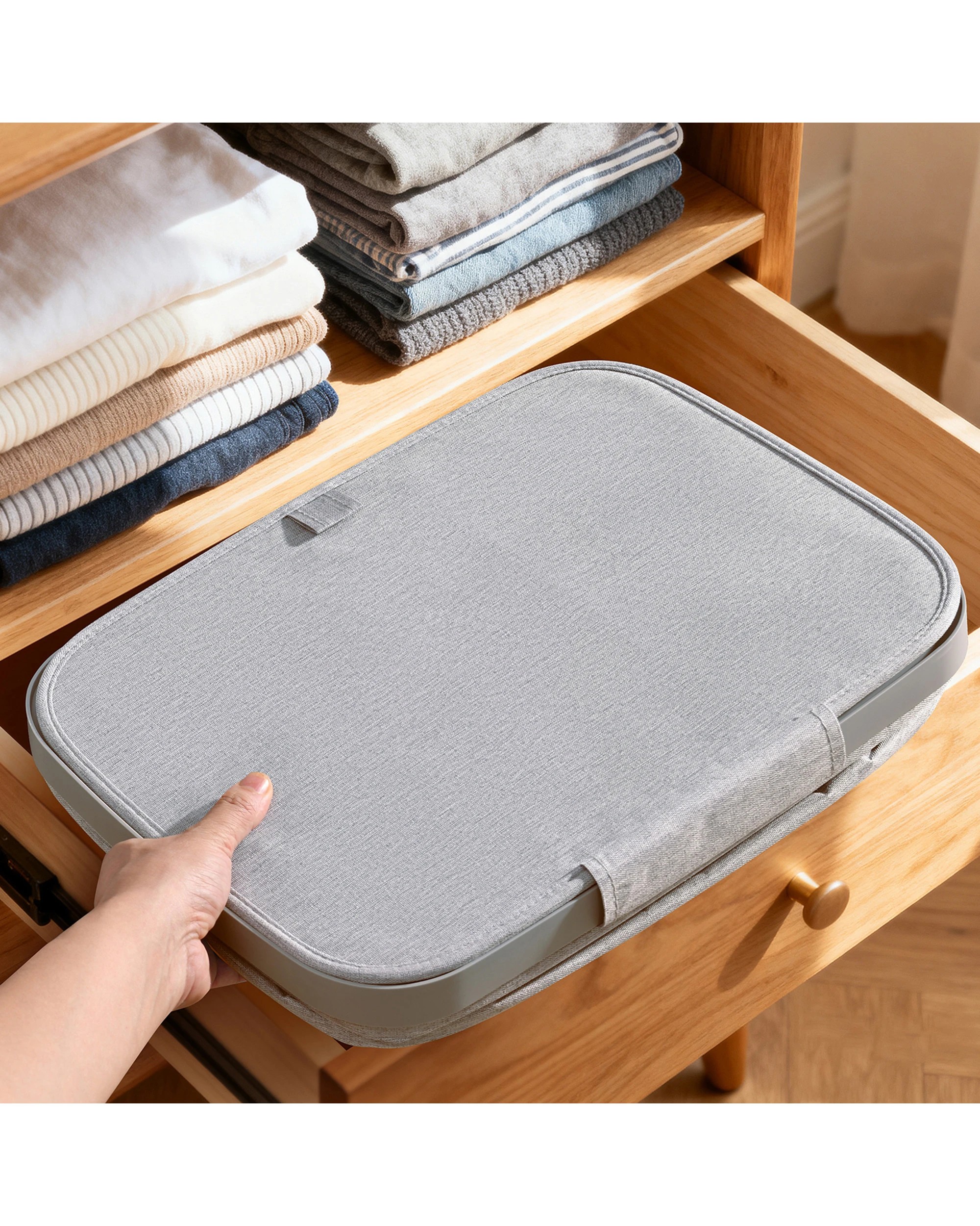 4 Sherwood Voyager Laundry Hamper 60L Faux Linen 42x32x67cm - Grey, 4 of 9