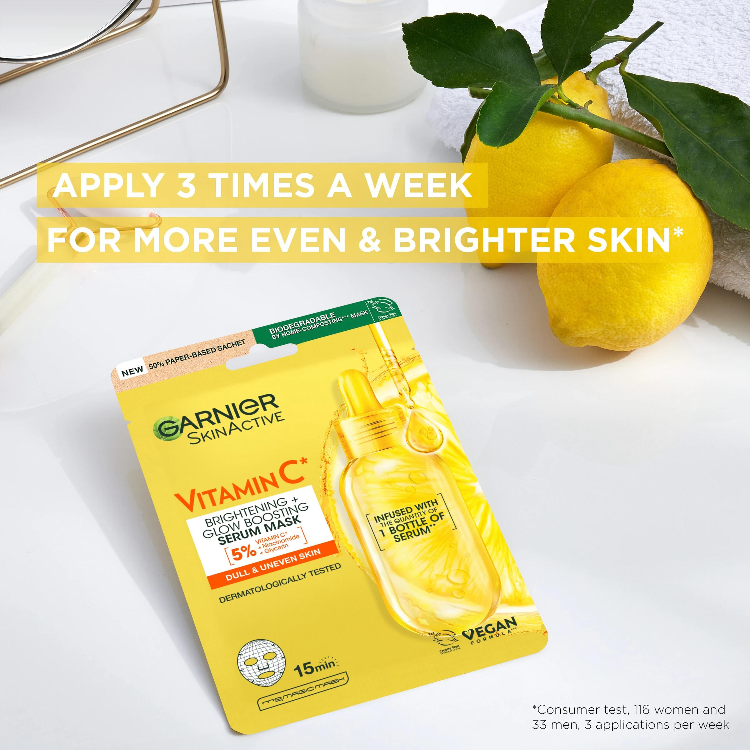 4 Garnier SkinActive Sheet Mask - Vitamin C and Hyaluronic Acid, 4 of 6