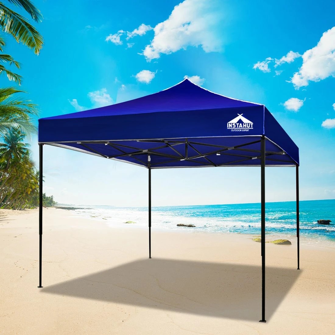 7 Instahut Gazebo Pop Up Marquee 3x3m Folding Tent Wedding Outdoor Camping Canopy Gazebos Shade - Blue, 7 of 8