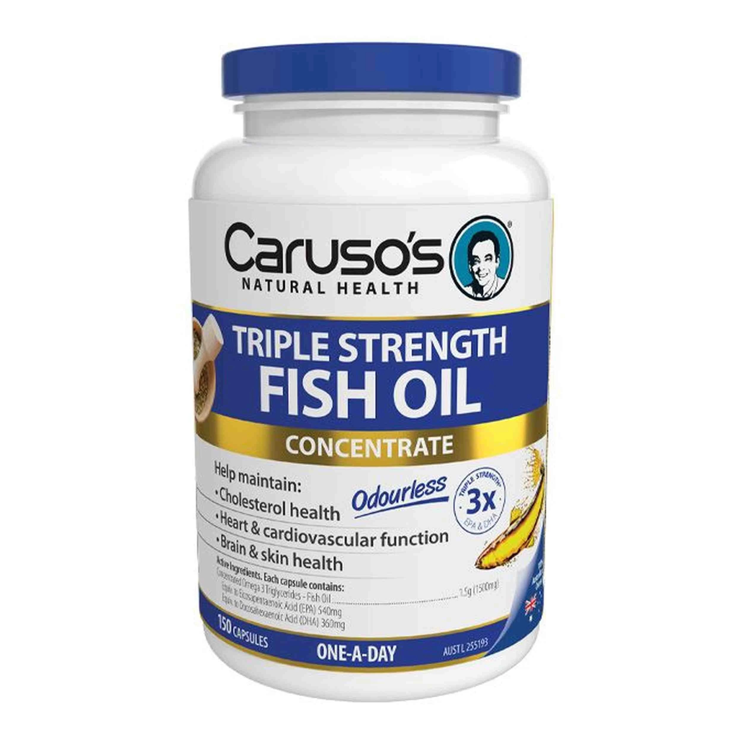 1 Caruso's Triple Strength Fish Oil Odourless 150 Capsules, 1 of 1