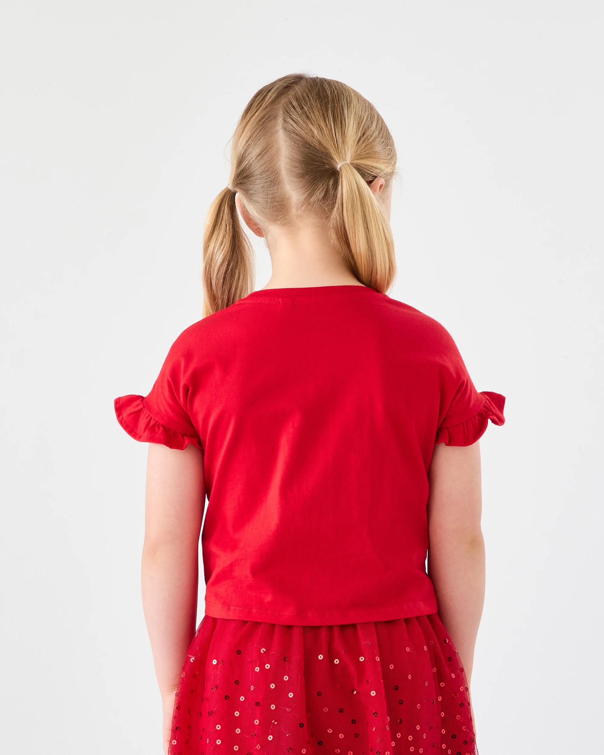 2 Christmas Bow Sequin T-Shirt Red Bow, 2 of 8