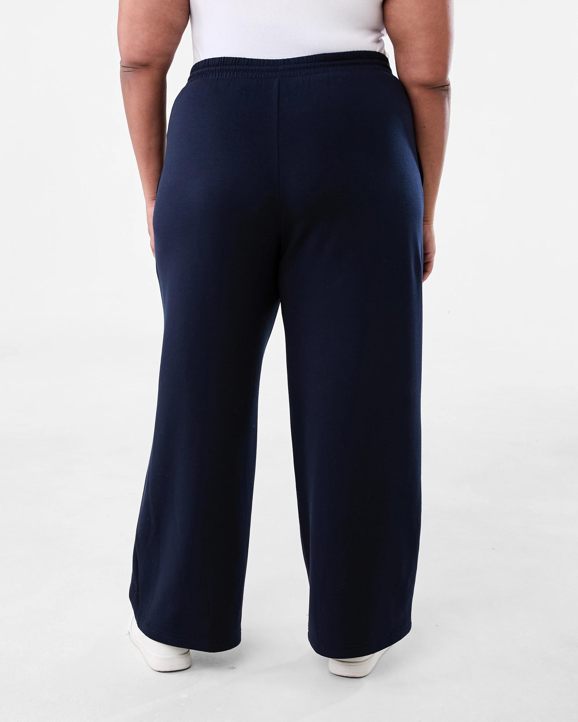 3 Curve Soft Touch Wide Leg Trackpants Navy Blaze, 3 of 5