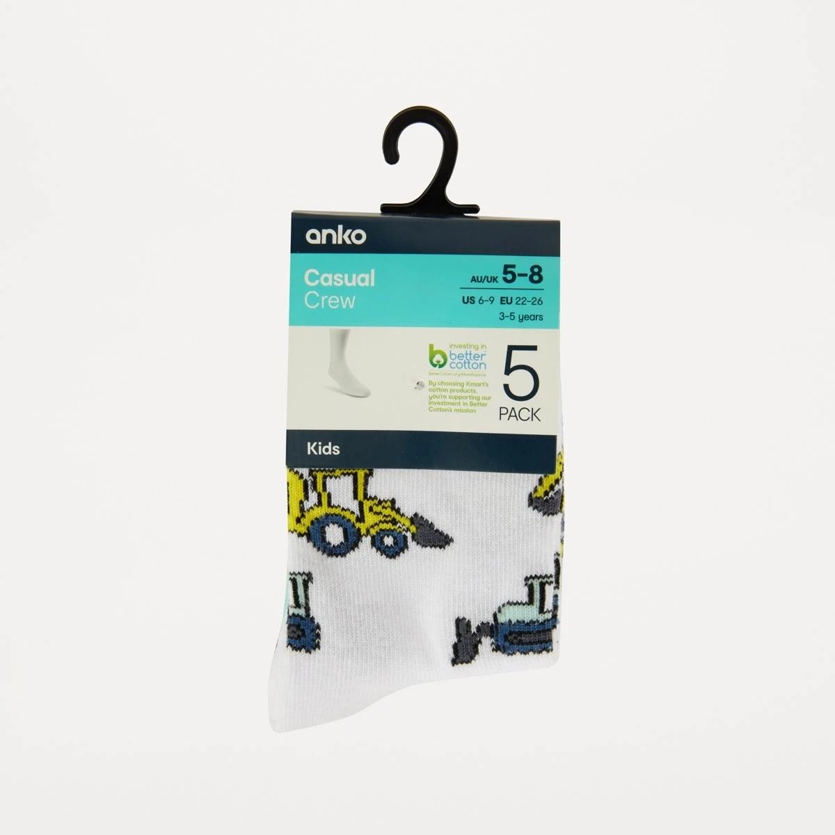 3 5 Pack Crew Socks Truck 25, 3 of 3