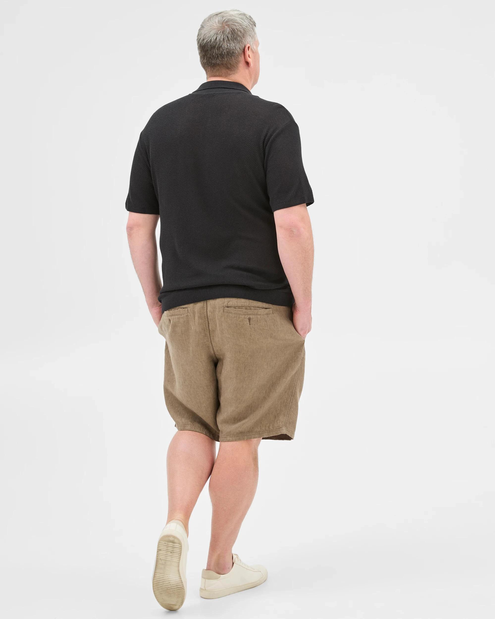 4 Plus Size Australian Cotton Blend Knit Polo Top - Preview BLACK, 4 of 5