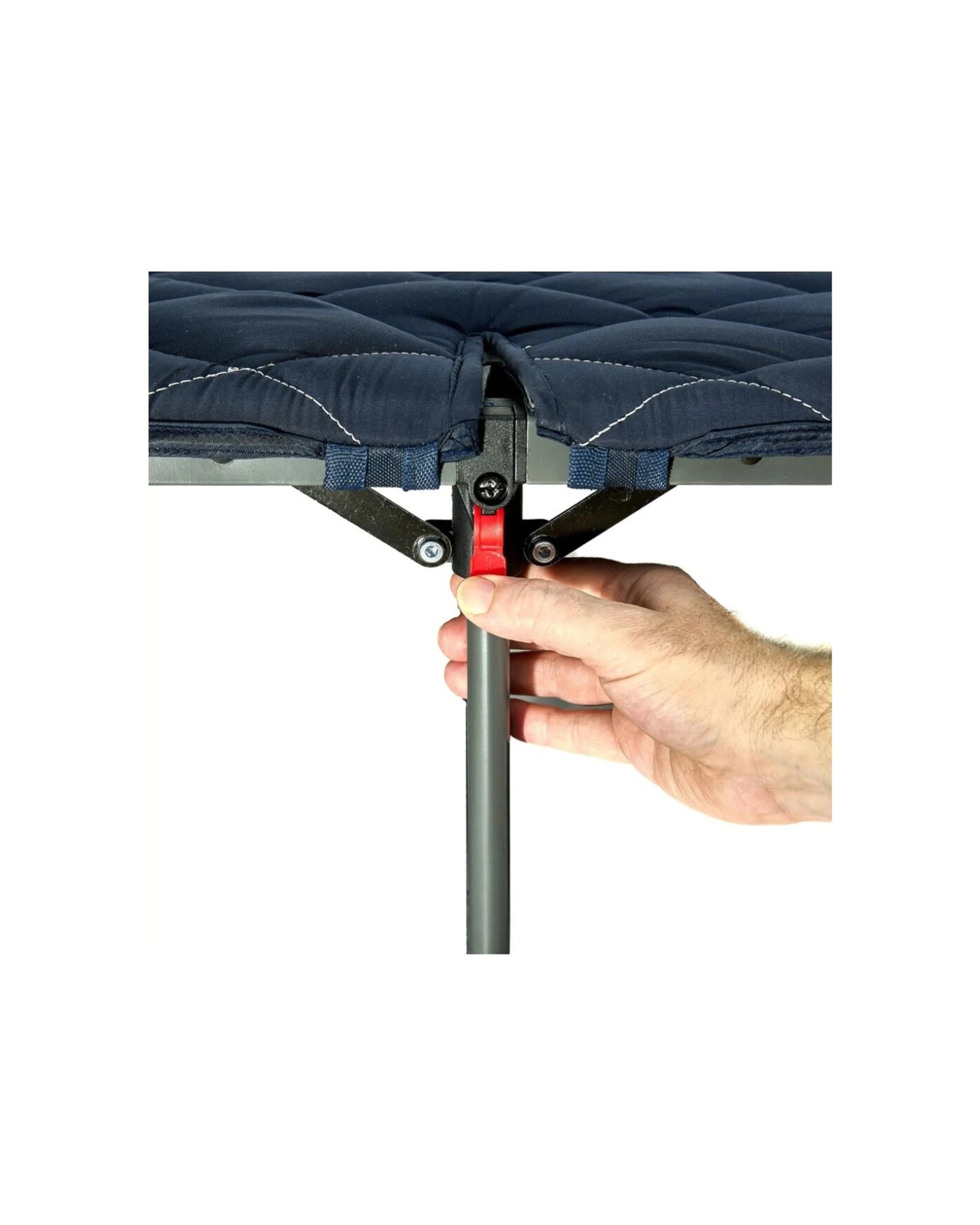 5 Quest Outdoors Flat Fold Camping Bed Tilt Back Steel Frame 150 kg Capacity - Blue, 5 of 8