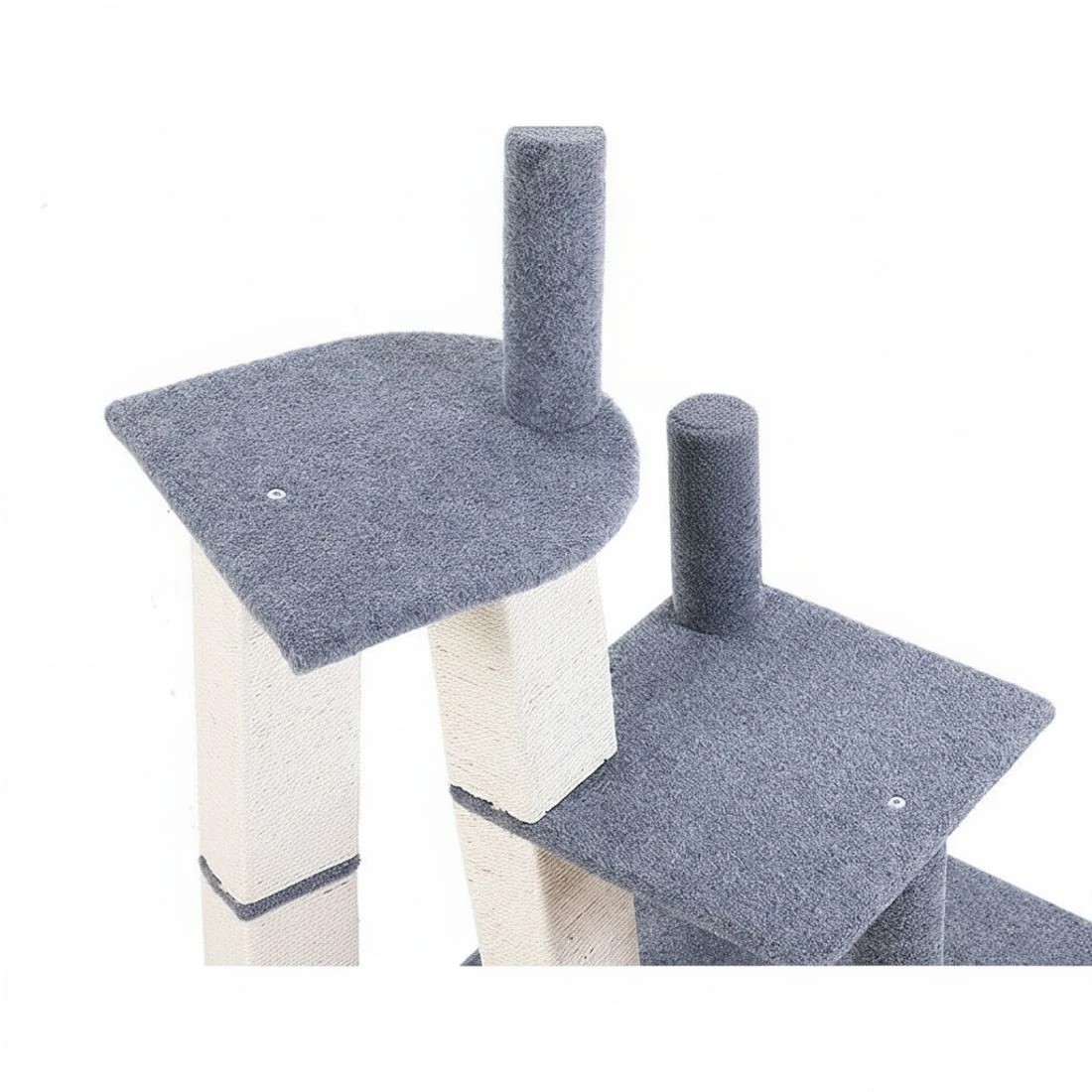 5 i.Pet Cat Tree 124cm Scratching Post Tower Scratcher Trees Wood Condo - Grey, 5 of 7