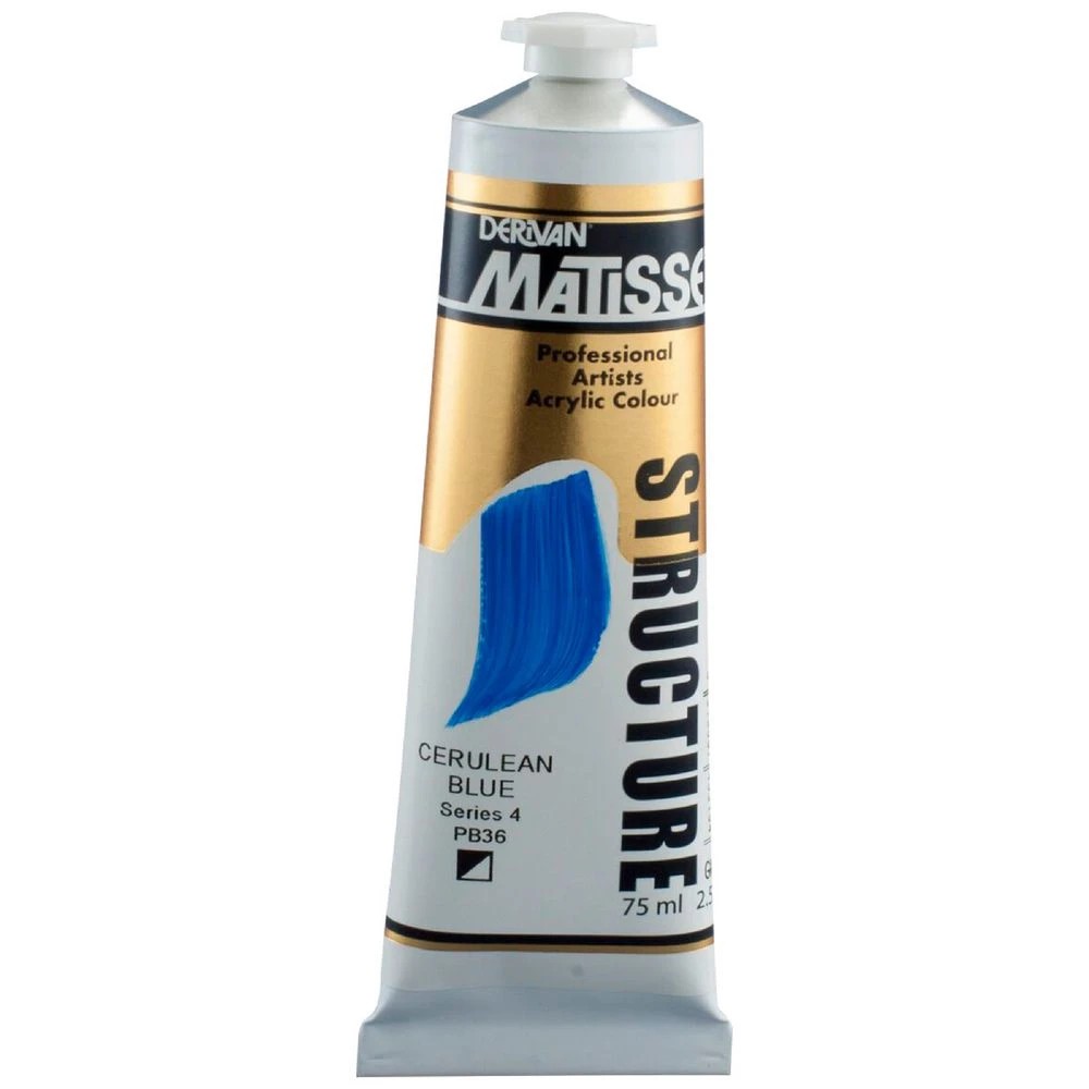 1 Derivan Matisse Structure Paint 75mL Cerulean Blue S4, 1 of 2