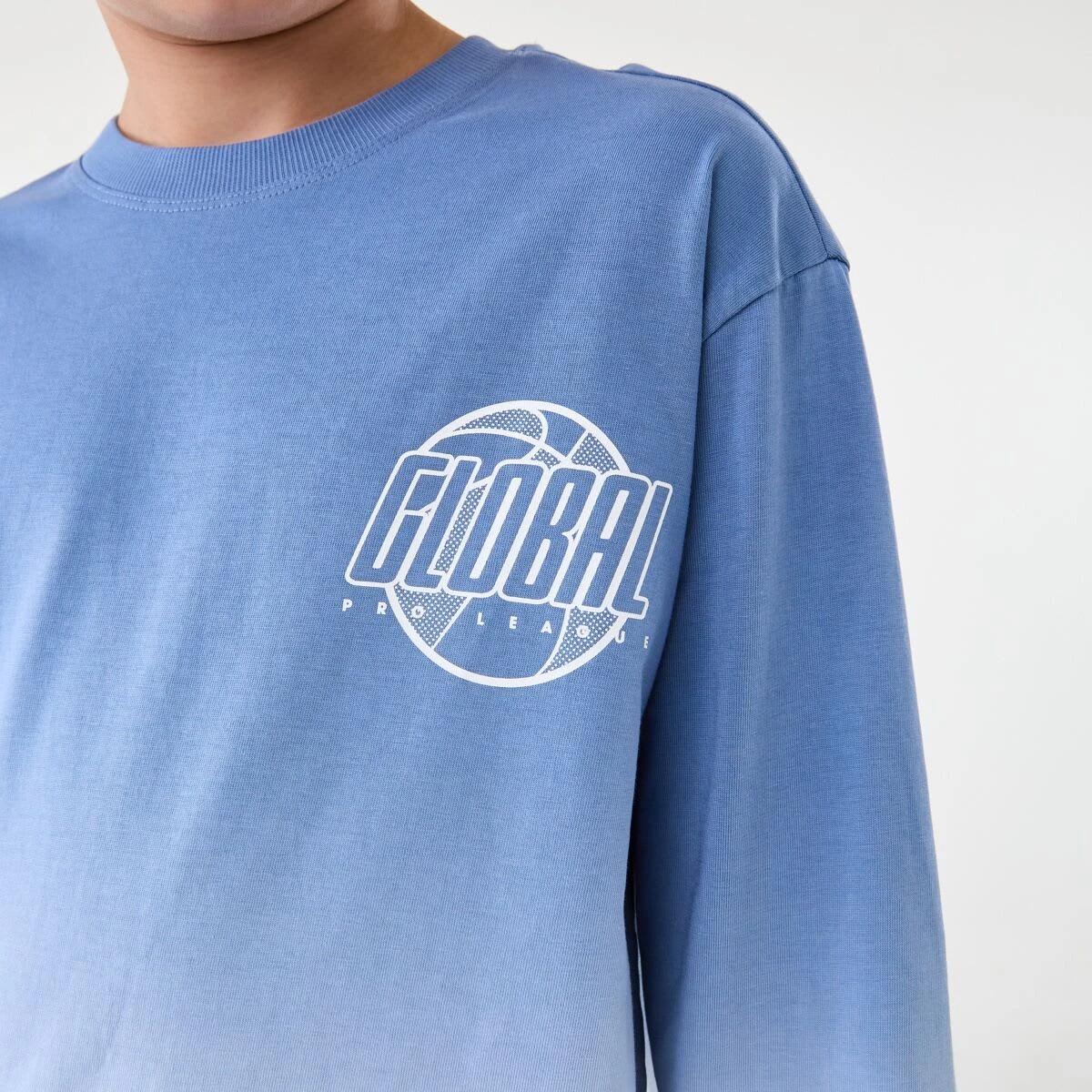 4 Long Sleeve Cuff Skate Print T-shirt Blu Biombr, 4 of 8